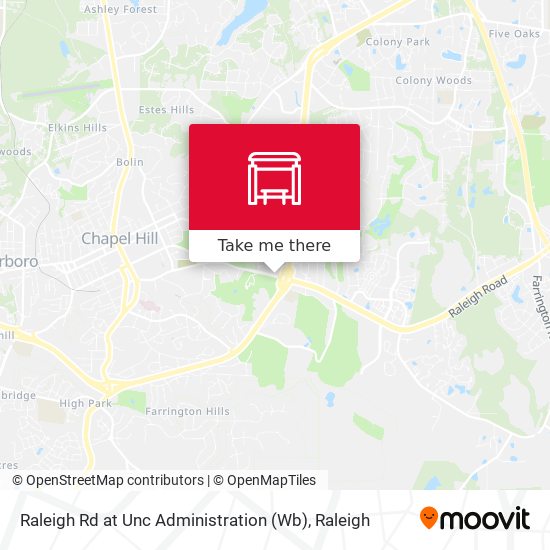 Mapa de Raleigh Rd at Unc Administration (Wb)