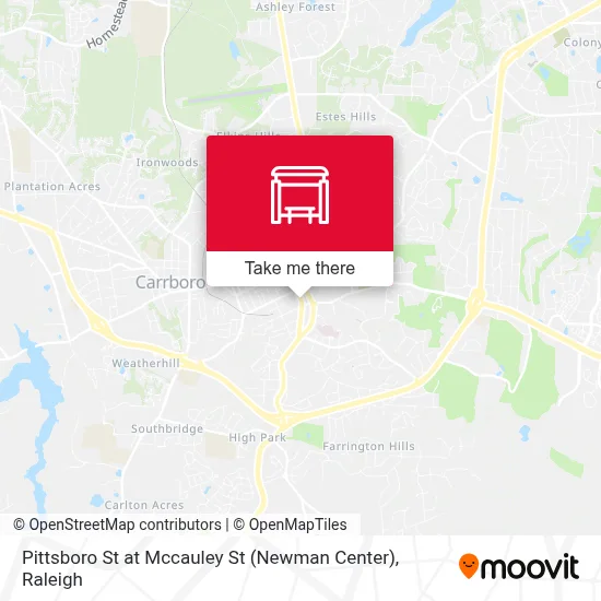 Pittsboro St at Mccauley St (Newman Center) map