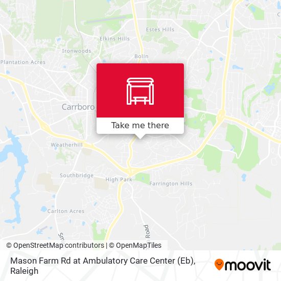 Mason Farm Rd at Ambulatory Care Center (Eb) map