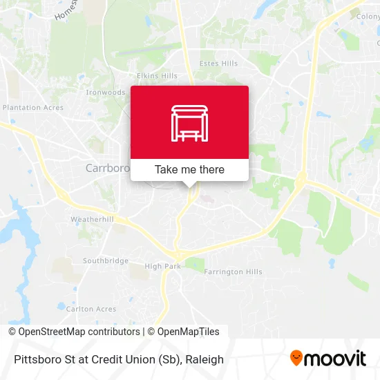 Pittsboro St at Credit Union (Sb) map