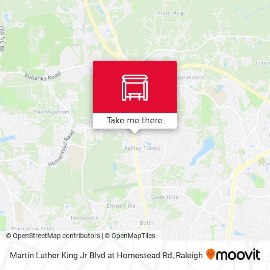 Martin Luther King Jr Blvd at Homestead Rd map