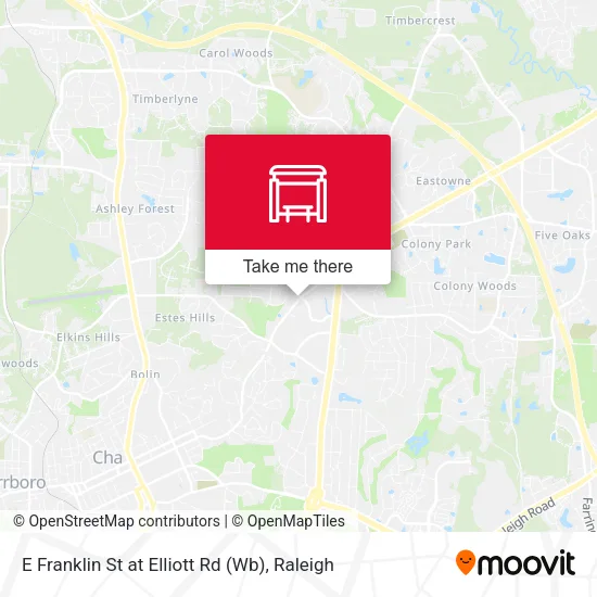 Mapa de E Franklin St at Elliott Rd (Wb)