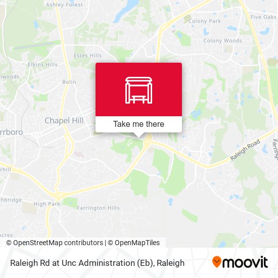 Raleigh Rd at Unc Administration (Eb) map