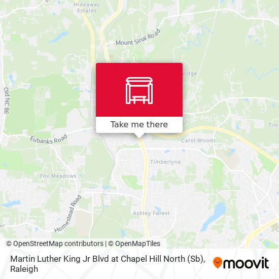 Martin Luther King Jr Blvd at Chapel Hill North (Sb) map