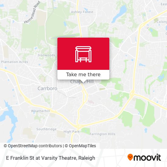 E Franklin St at Varsity Theatre map