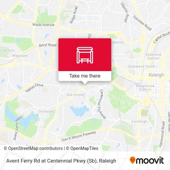 Mapa de Avent Ferry Rd at Centennial Pkwy (Sb)