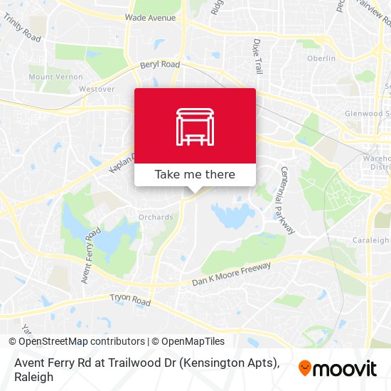 Avent Ferry Rd at Trailwood Dr (Kensington Apts) map