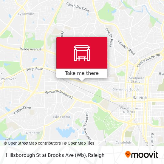 Hillsborough St at Brooks Ave (Wb) map