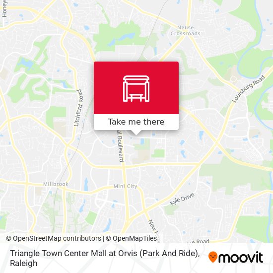 Mapa de Triangle Town Center Mall at Orvis (Park And Ride)