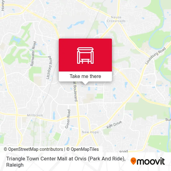 Triangle Town Center Mall at Orvis (Park And Ride) map