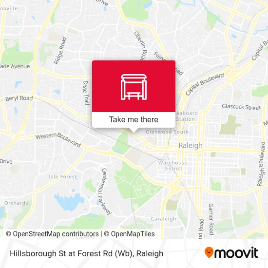 Hillsborough St at Forest Rd (Wb) map
