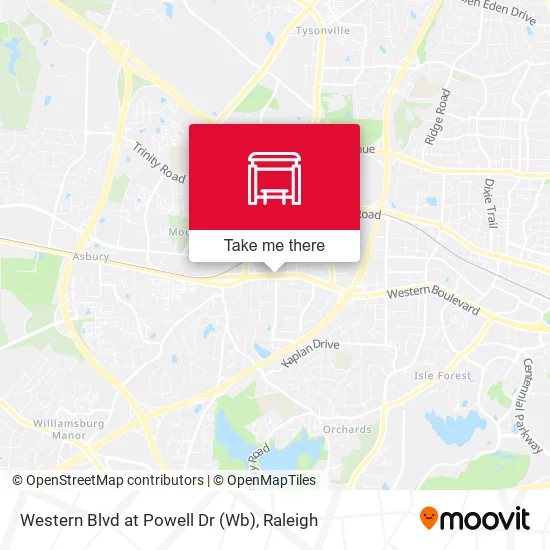 Mapa de Western Blvd at Powell Dr (Wb)