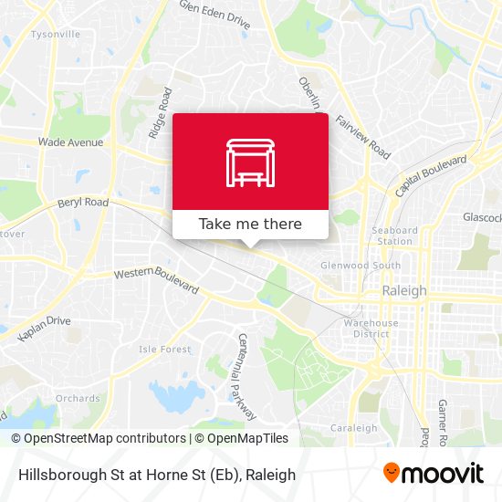Hillsborough St at Horne St (Eb) map
