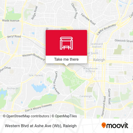 Western Blvd at Ashe Ave (Wb) map
