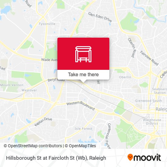 Hillsborough St at Faircloth St (Wb) map