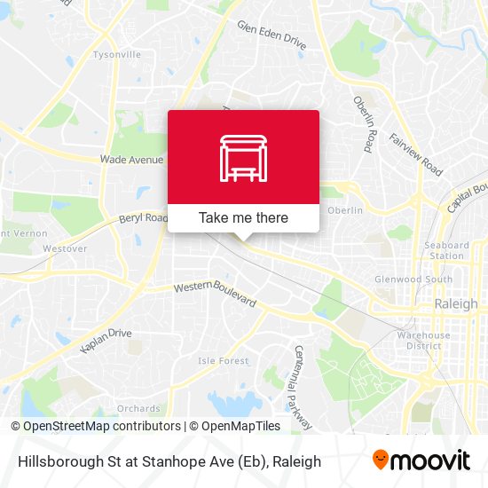 Mapa de Hillsborough St at Stanhope Ave (Eb)