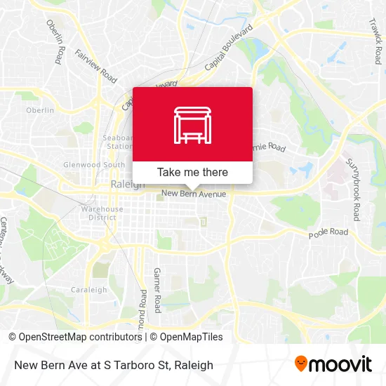 New Bern Ave at S Tarboro St map