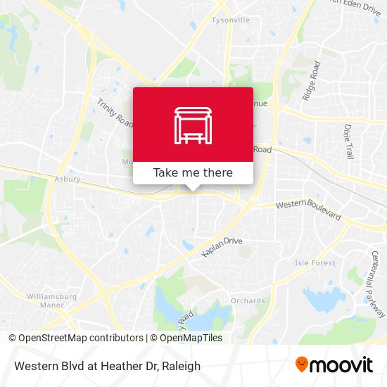 Western Blvd at Heather Dr map