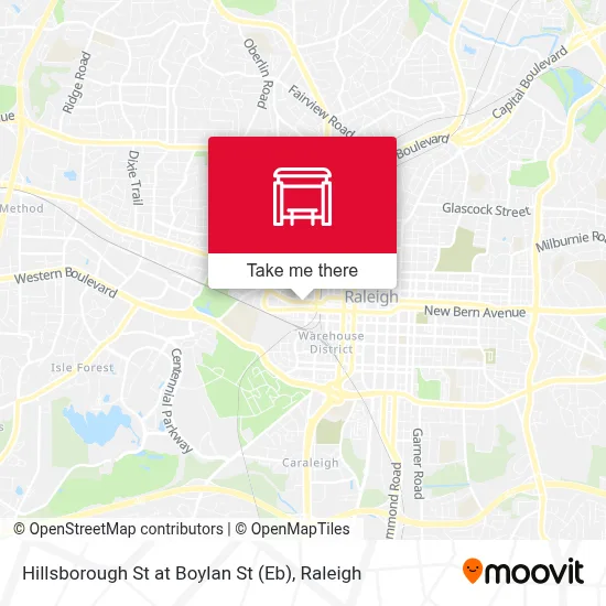 Hillsborough St at Boylan St (Eb) map