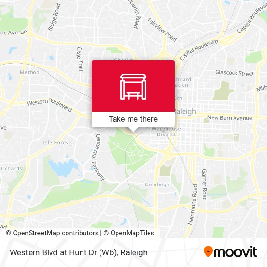 Western Blvd at Hunt Dr (Wb) map
