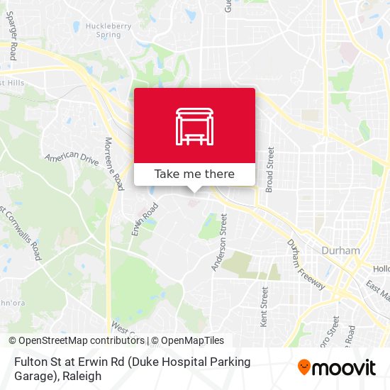 Fulton St at Erwin Rd (Duke Hospital Parking Garage) map