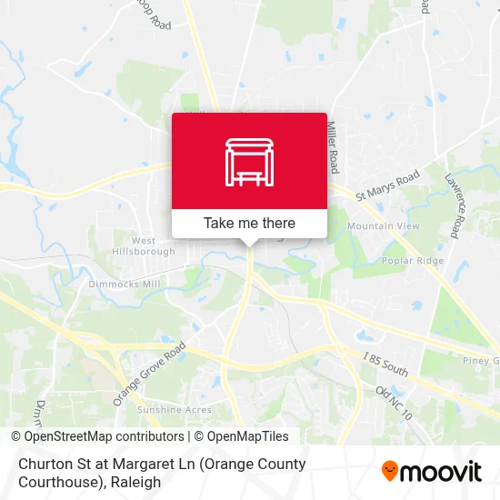 Churton St at Margaret Ln (Orange County Courthouse) map