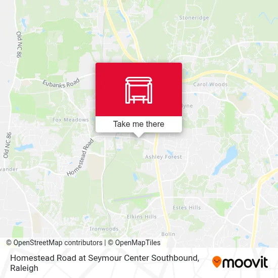 Homestead Road at Seymour Center Southbound map