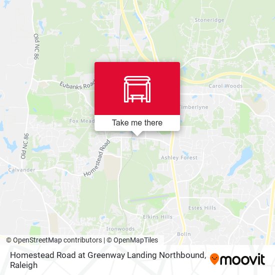 Mapa de Homestead Road at Greenway Landing Northbound