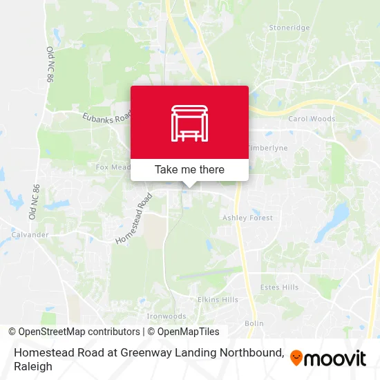 Homestead Road at Greenway Landing Northbound map