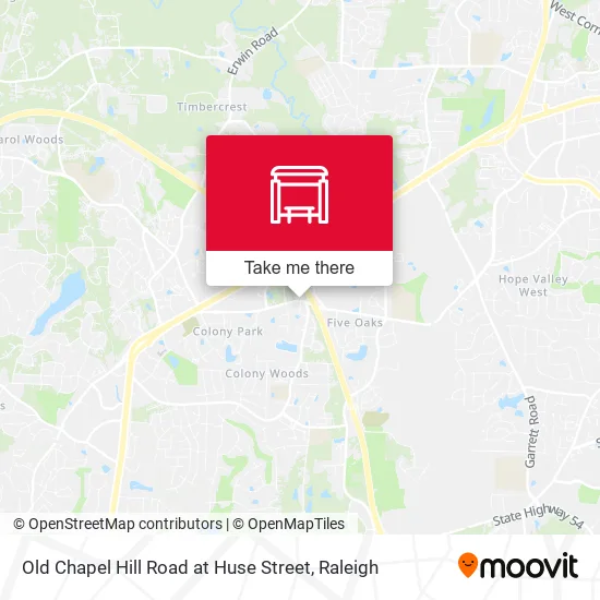 Old Chapel Hill Road at Huse Street map