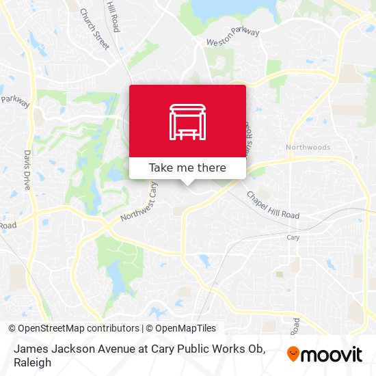 James Jackson Avenue at Cary Public Works Ob map