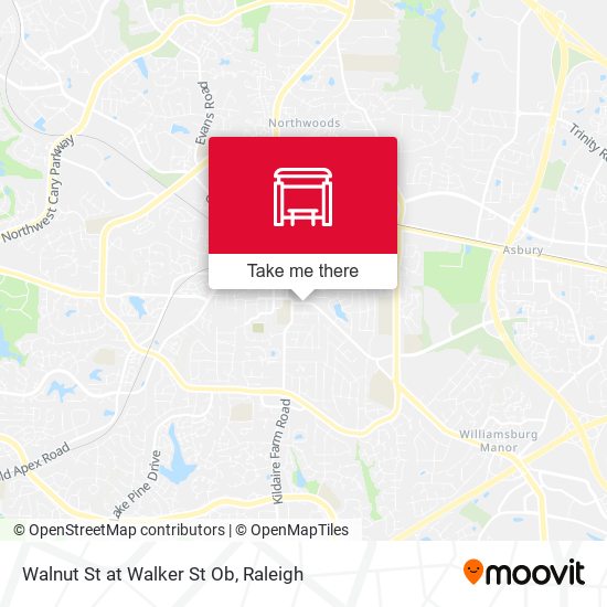 Walnut St at Walker St Ob map