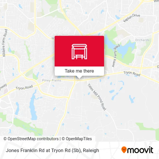 Jones Franklin Rd at Tryon Rd (Sb) map