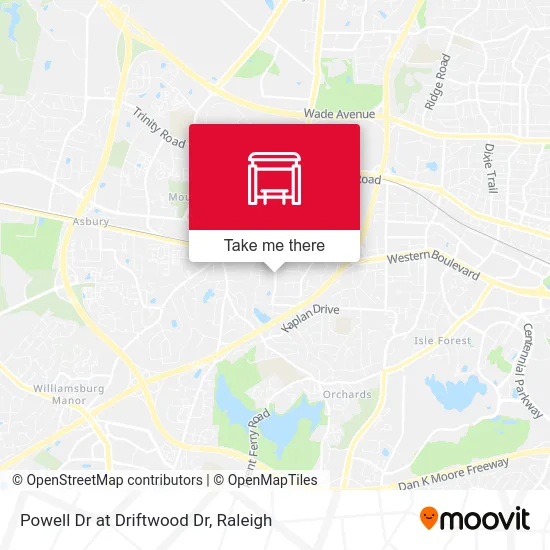 Powell Dr at Driftwood Dr map