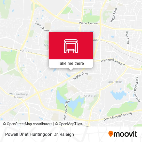 Powell Dr at Huntingdon Dr map