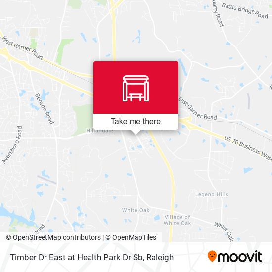Timber Dr East at Health Park Dr Sb map