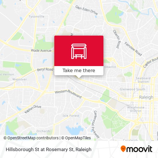 Hillsborough St at Rosemary St map