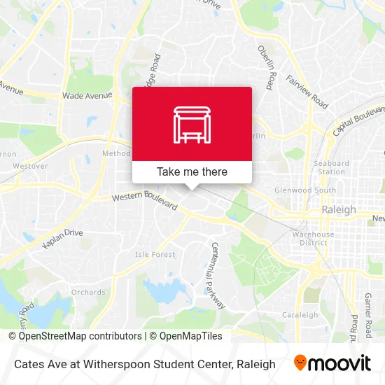 Cates Ave at Witherspoon Student Center map