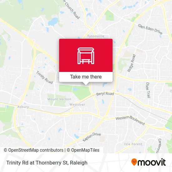 Trinity Rd at Thornberry St map