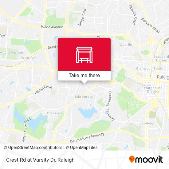 Crest Rd at Varsity Dr map