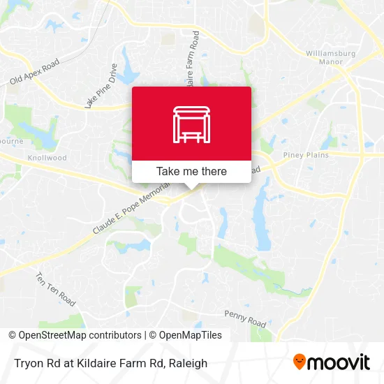 Mapa de Tryon Rd at Kildaire Farm Rd
