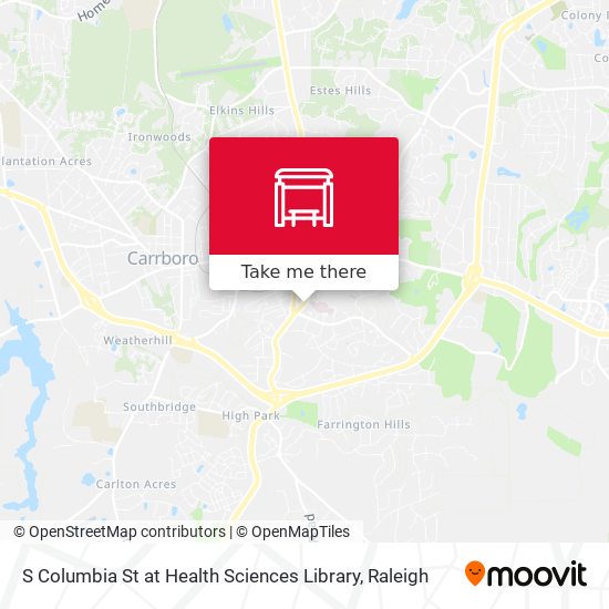 S Columbia St at Health Sciences Library map
