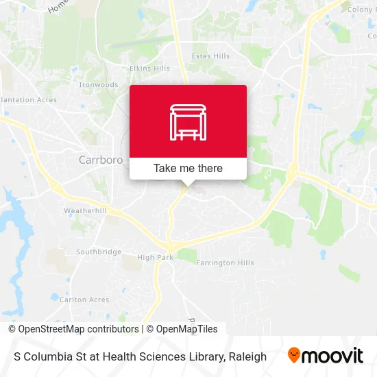 S Columbia St at Health Sciences Library map