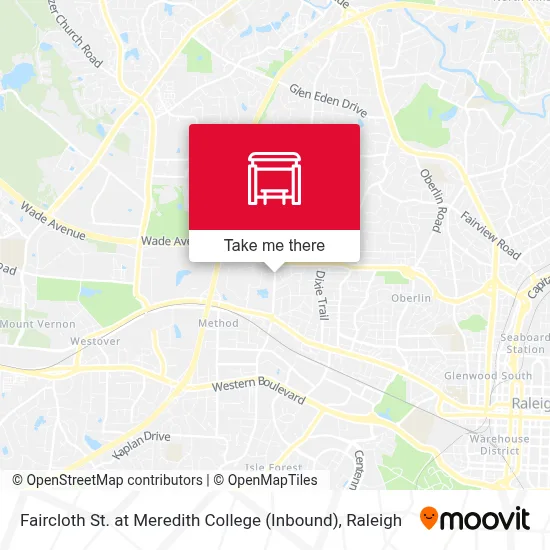 Faircloth St. at Meredith College (Inbound) map