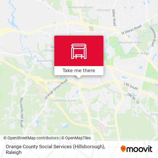 Mapa de Orange County Social Services (Hillsborough)