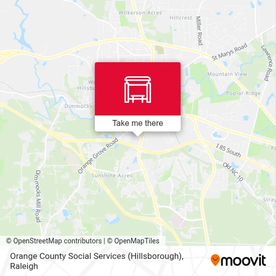 Orange County Social Services (Hillsborough) map