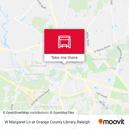 W Margaret Ln at Orange County Library map