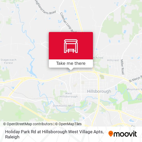 Holiday Park Rd at Hillsborough West Village Apts map