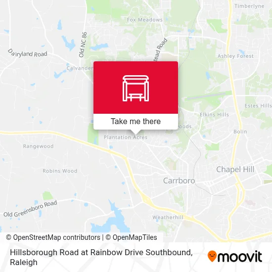 Hillsborough Road at Rainbow Drive Southbound map