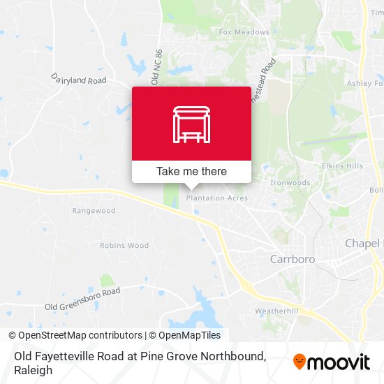Mapa de Old Fayetteville Road at Pine Grove Northbound